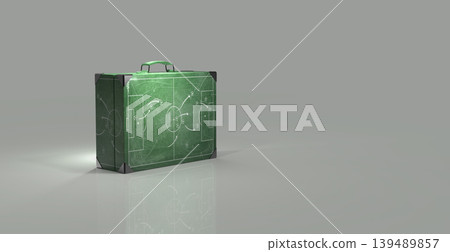 Tactical Briefcase with Soccer Field on suitcase , 3d rendering 139489857