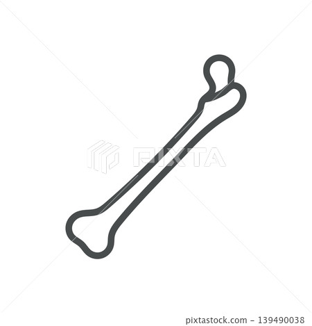 Femur Icon. Simple Isolated Line Illustration of Human Thigh Bone, Representing Anatomy, Orthopedics, Skeleton Structure, and Medical Education. Femur Icon. Simple Isolated Line Illustration of Human Thigh Bone, Representing Anatomy, Orthopedics, Skeleton Structure, and Medical Education. 139490038
