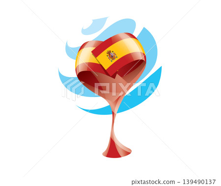 Floral emblem of the Spanish flag in the form of a heart 139490137