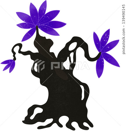 deep blue fantasy tree 139490145