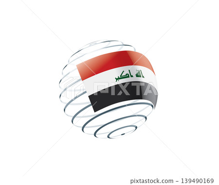 Iraq flag on an abstract globe Iraq flag on an abstract globe 139490169