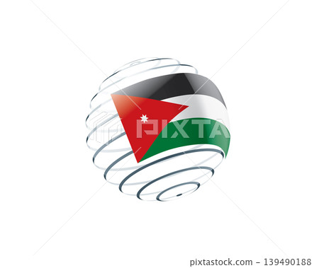 Jordanian flag on an abstract globe Jordanian flag on an abstract globe 139490188