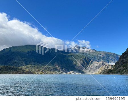Mount McGinnis and Mount Stroller-White as seen from Nugget Falls, with Mendenhall Glacier in the background to the right, August 2025. Mount McGinnis and Mount Stroller-White as seen from Nugget Falls, with Mendenhall Glacier in the background to the right, August 2025. 139490195