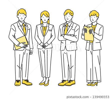 插畫素材：年輕商務人士全身插畫集 139490353