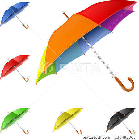 Set Realistic Umbrellas Set Realistic Umbrellas 139490363