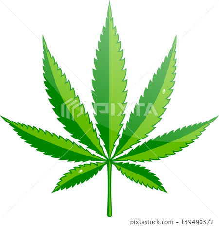 Cannabis Hemp Leaf Flat Icon 139490372