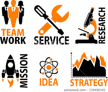 Set Business Sticker Icons Set Business Sticker Icons 139490393