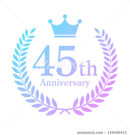 全息45週年紀念月桂花環相框，彩虹色，遊戲，紀念徽章材料 139490415