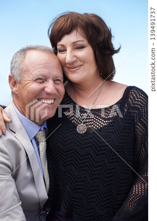 Business, partnership and hug with mature couple in outdoor date for love, consultant and entrepreneur venture. Smile, teamwork and collaboration with senior man and woman in startup company Business, partnership and hug with mature couple in outdoor date for love, consultant and entrepreneur venture. Smile, teamwork and collaboration with senior man and woman in startup company 139491737