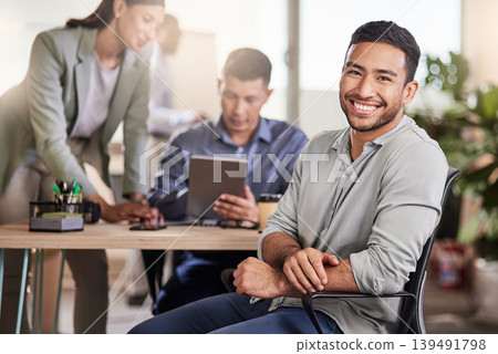 Portrait, smile and business man in meeting, about us and claims advisor with job opportunity. Confidence, ambition and happy employee in company, person and insurance broker with career pride Portrait, smile and business man in meeting, about us and claims advisor with job opportunity. Confidence, ambition and happy employee in company, person and insurance broker with career pride 139491798