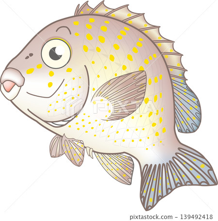 Cute fish illustration: "Corpus grunt", vector format, white background (png has a transparent background), single illustration. Cute fish illustration: "Corpus grunt", vector format, white background (png has a transparent background), single illustration. 139492418
