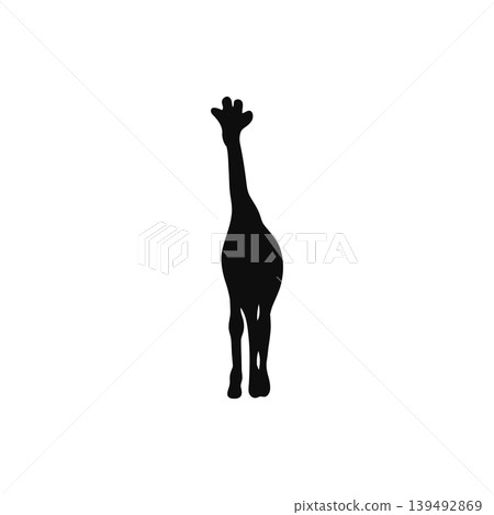 Giraffe silhouette illustration, white background, zoo and nature imagery Giraffe silhouette illustration, white background, zoo and nature imagery 139492869
