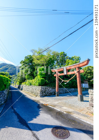 Early summer in the samurai residences street at Satofumoto, Satofumoto Hachiman Shrine, Satsumasendai City, Kagoshima Prefecture Early summer in the samurai residences street at Satofumoto, Satofumoto Hachiman Shrine, Satsumasendai City, Kagoshima Prefecture 139493171