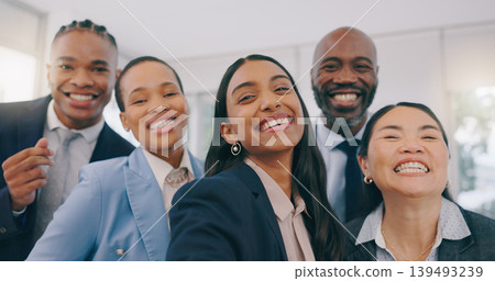Happy business people, portrait and selfie for photography, picture or team building together at office. Face of employee group smile in diversity for community, teamwork or fun friends at workplace Happy business people, portrait and selfie for photography, picture or team building together at office. Face of employee group smile in diversity for community, teamwork or fun friends at workplace 139493239
