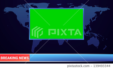 Breaking News Screen With World Map 139493344
