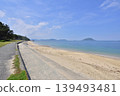 Coastal scenery of Shikanoshima Island, Higashi Ward, Fukuoka City: The beach in front of Kyukamura (holiday village), Shimogahama Beach. 139493481