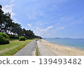 Coastal scenery of Shikanoshima Island, Higashi Ward, Fukuoka City: The beach in front of Kyukamura (holiday village), Shimogahama Beach. 139493482