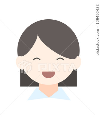 微笑的女人扁平圖示插圖 微笑的女人扁平圖示插圖 139493488