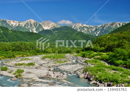 Hakuba Village in early summer, bathed in fresh greenery. Hakuba Village in early summer, bathed in fresh greenery. 139493761