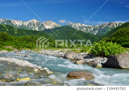 Hakuba Village in early summer, bathed in fresh greenery. Hakuba Village in early summer, bathed in fresh greenery. 139493762