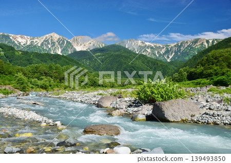 Hakuba Village in early summer, bathed in fresh greenery. Hakuba Village in early summer, bathed in fresh greenery. 139493850