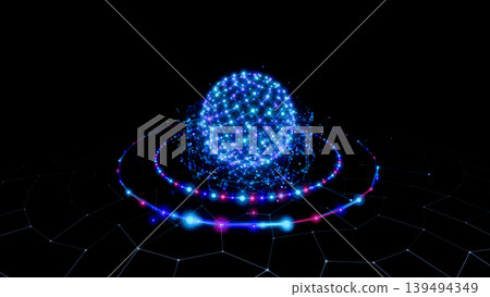 Glowing sphere and ring Glowing sphere and ring 139494349