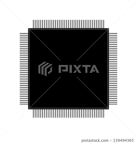 Illustration of a black integrated circuit Illustration of a black integrated circuit 139494365