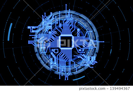 藍色電路板的抽象表示 139494367