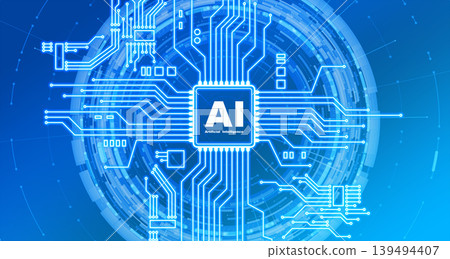 Abstract representation of a blue circuit board Abstract representation of a blue circuit board 139494407