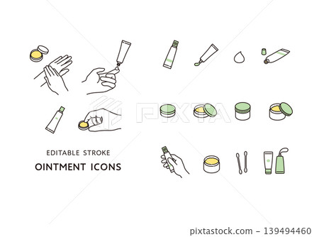 Icon set related to topical medications Icon set related to topical medications 139494460