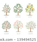 Japanese Tree Illustration Set 139494525
