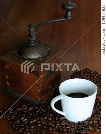 Espresso and antique coffee grinder Espresso and antique coffee grinder 139494625