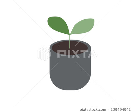 盆栽植物新芽的示意圖 盆栽植物新芽的示意圖 139494941