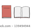 Illustrations of a red book and an open book 139494944