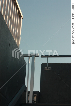 Blue sky, white clouds, and stairs Blue sky, white clouds, and stairs 139495009