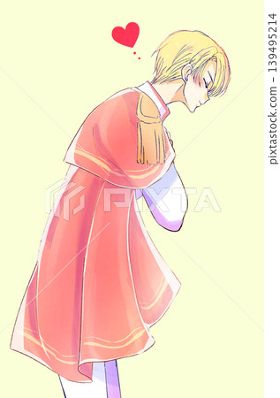 A bowing prince in a cape, love. A bowing prince in a cape, love. 139495214