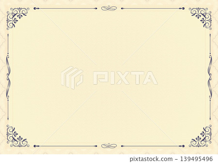 Elegant dark vintage certificate border with ornate corner details and subtle wave pattern Elegant dark vintage certificate border with ornate corner details and subtle wave pattern 139495496