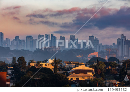Curitiba skyline at twilight, Brazil urban panorama Curitiba skyline at twilight, Brazil urban panorama 139495582