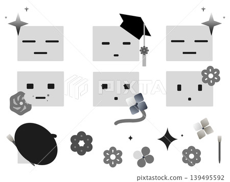 AI black and white icons AI black and white icons 139495592