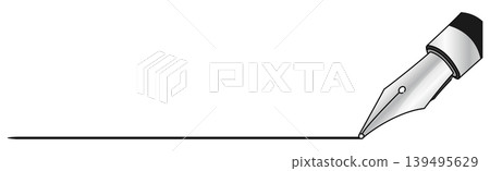Fountain pen and line Fountain pen and line 139495629