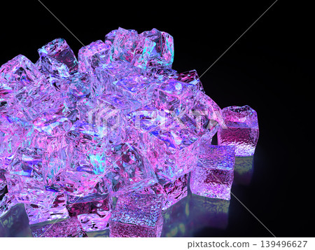 Photorealistic 3D illustration of stacked ice Photorealistic 3D illustration of stacked ice 139496627