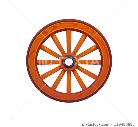 Cartoon Wild West or Western cowboy game vector icon. Wooden wheel of stagecoach or vintage horse wagon cart of Arizona or Texas wheel carriage for Wild West and Western cowboy game icon Cartoon Wild West or Western cowboy game vector icon. Wooden wheel of stagecoach or vintage horse wagon cart of Arizona or Texas wheel carriage for Wild West and Western cowboy game icon 139496693