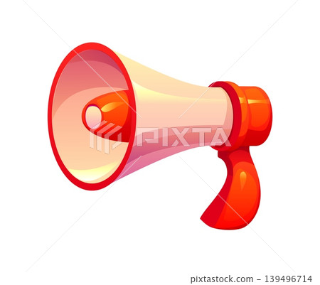Megaphone of football equipment and soccer sport game item, cartoon icon. Referee coach megaphone or fans and team cheerleader bullhorn loudhailer or European football or soccer sport game accessory Megaphone of football equipment and soccer sport game item, cartoon icon. Referee coach megaphone or fans and team cheerleader bullhorn loudhailer or European football or soccer sport game accessory 139496714