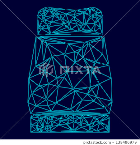Pepper low poly triangulation triangulated polygonal electric cyan blue vibrant aqua neon color vector illustration image outline contour line Pepper low poly triangulation triangulated polygonal electric cyan blue vibrant aqua neon color vector illustration image outline contour line 139496979
