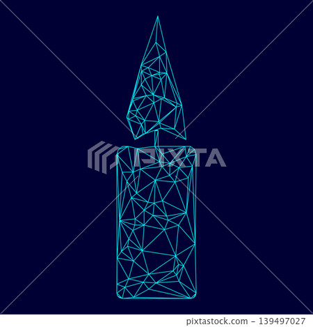 Candle low poly triangulation triangulated polygonal electric cyan blue vibrant aqua neon color vector illustration image outline contour line Candle low poly triangulation triangulated polygonal electric cyan blue vibrant aqua neon color vector illustration image outline contour line 139497027