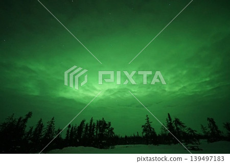 Aurora borealis covering the entire Canadian sky Aurora borealis covering the entire Canadian sky 139497183