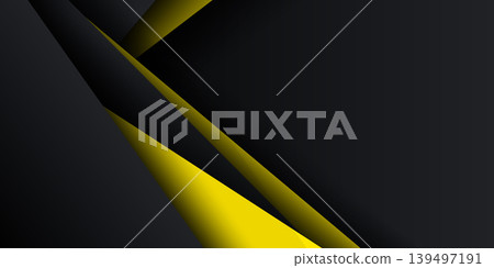 Abstract overlapping layers geometric background in black and yellow Abstract overlapping layers geometric background in black and yellow 139497191