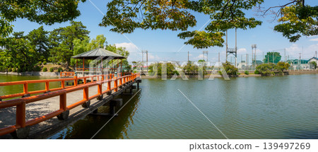 A stroll through the Kuwana Castle ruins in summer (panorama) 139497269
