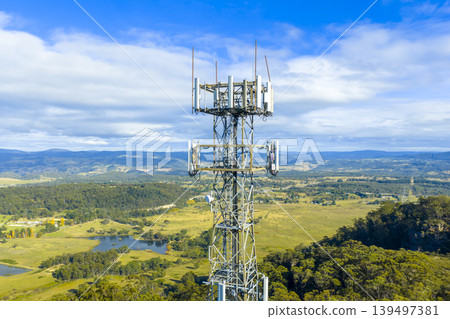 Aerial view of a telecommunications tower in the Kanimbla Valley 139497381