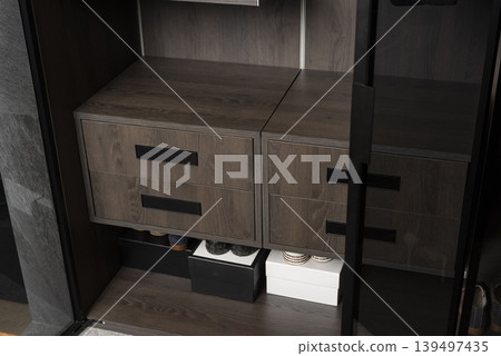 Stylish wooden storage drawers Stylish wooden storage drawers 139497435